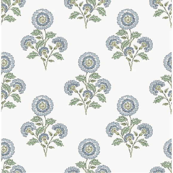 Brewster/Target Other - Brewster Flourish Block Print Blue and Green
Multi Peel and Stick 1pc Wallpaper